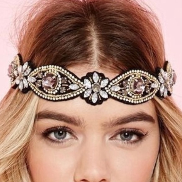Accessories - Boho Hippie Beaded Rhinestone Headband Festival